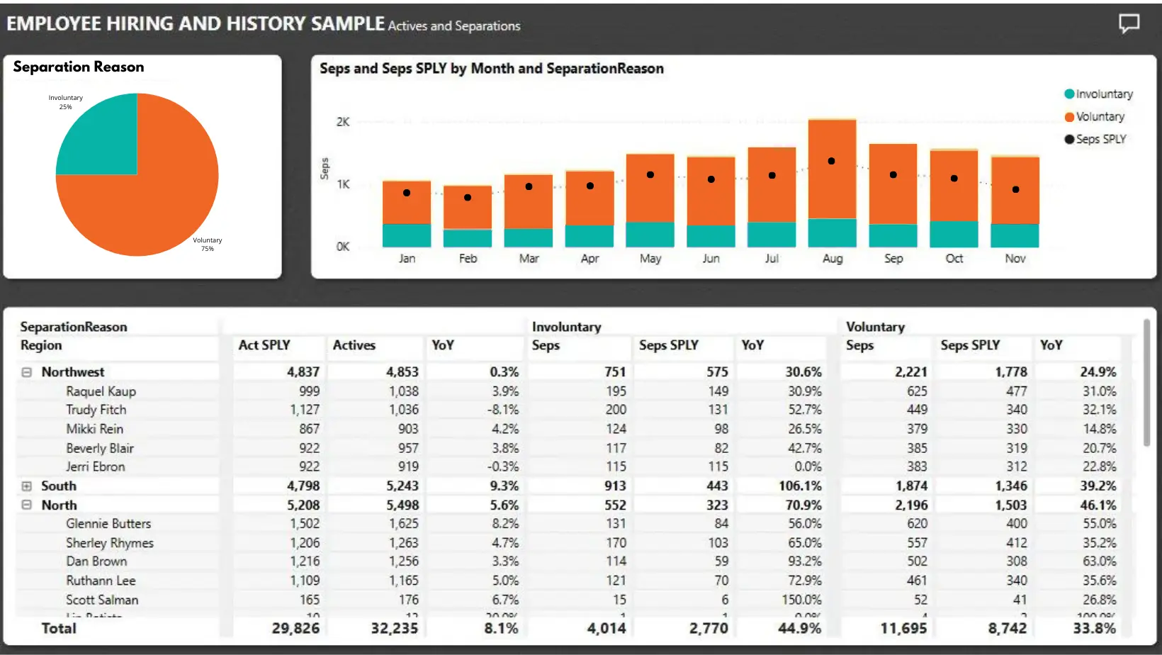 Power BI Separation Dashboard