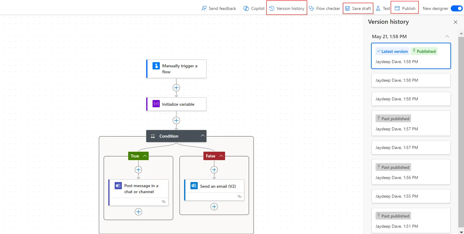 Power Automate Version History