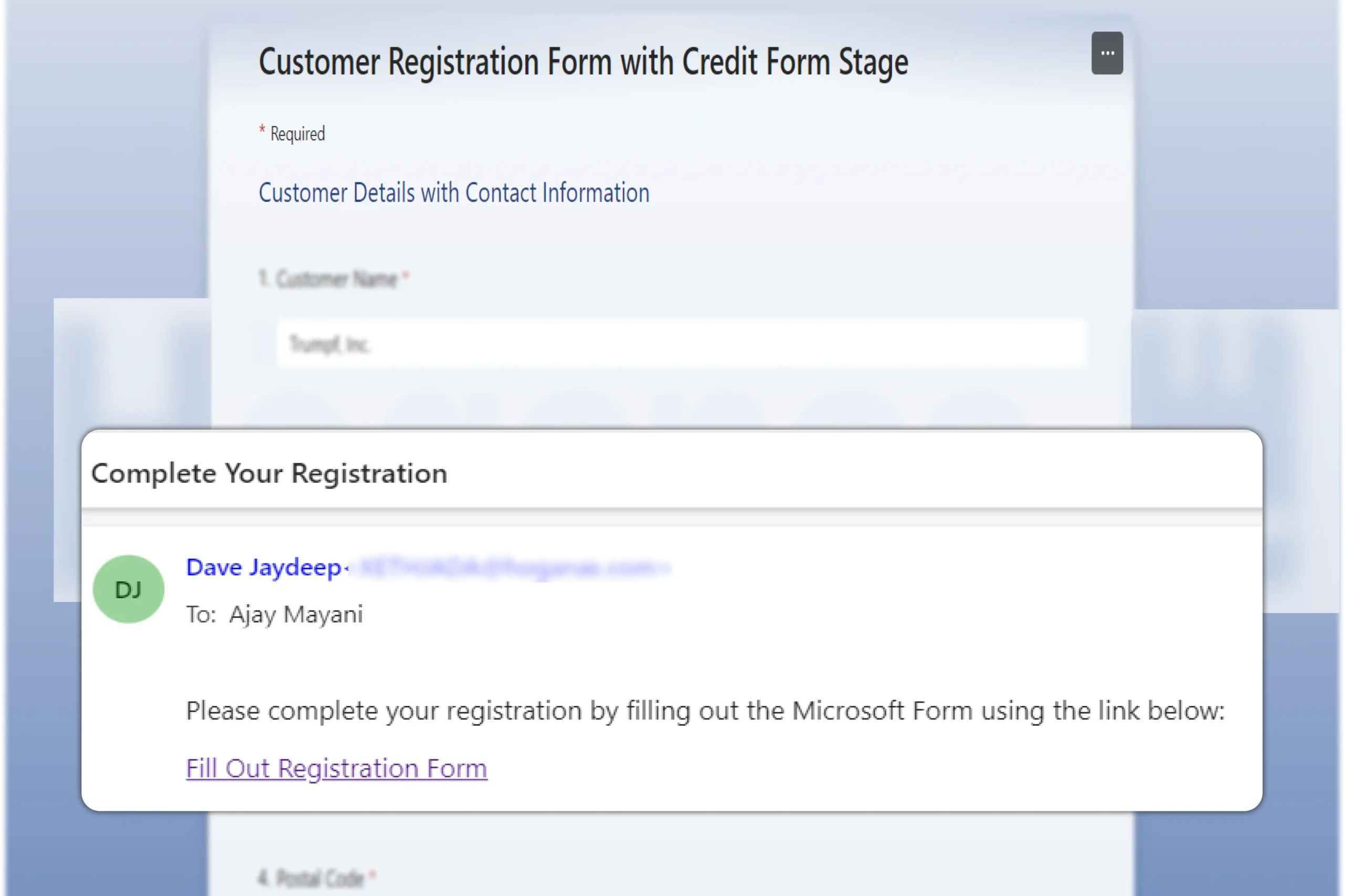 Metal Powder Manufacturing company automates Customer Registration Trigger